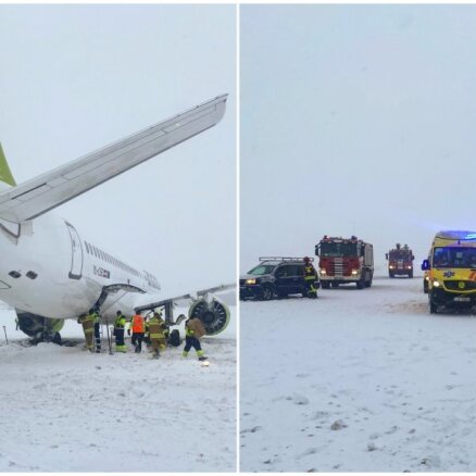 Rīgas lidostā no manevrēšanas ceļa nobrauc 'airBaltic' lidmašīna; cietušo nav (plkst. 13.50)