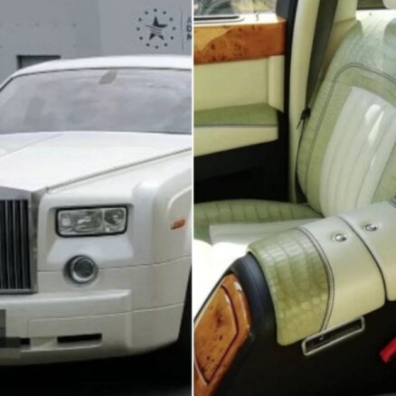 Foto: Itālijā muitnieki arestē 'Rolls-Royce' limuzīnu no Krievijas krokodila ādas apdares dēļ