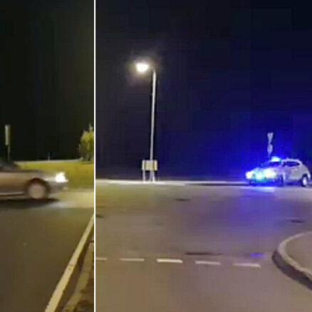 Video: BMW driftu pa Engures apli iztraucē policija; sods par agresīvu braukšanu