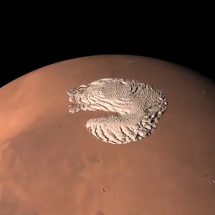 Unikāli video kadri: Kā izskatās Marsa ziemeļpols