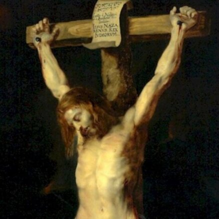 Jēzus tomēr krustā sists ar rokām virs galvas