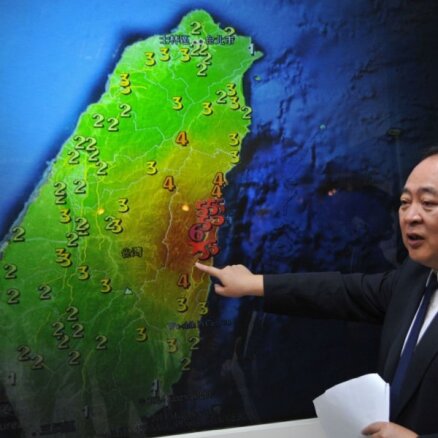 Taivānu satricinājusi 5,9 magnitūdas stipra zemestrīce