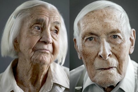 Vecs un laimīgs: fotogrāfijas ar 100 gadus veciem cilvēkiem