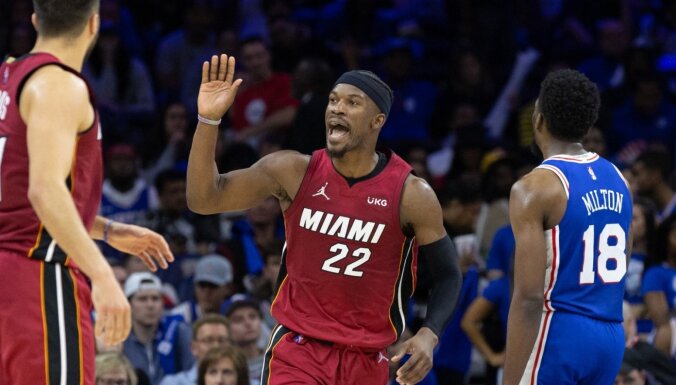 'Heat' no NBA izslēgšanas spēlēm izslēdz Embīdu un '76ers'