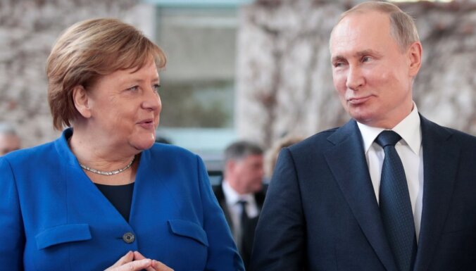 Kanclere Merkele iestājas par 'Nord Stream 2' būvniecību