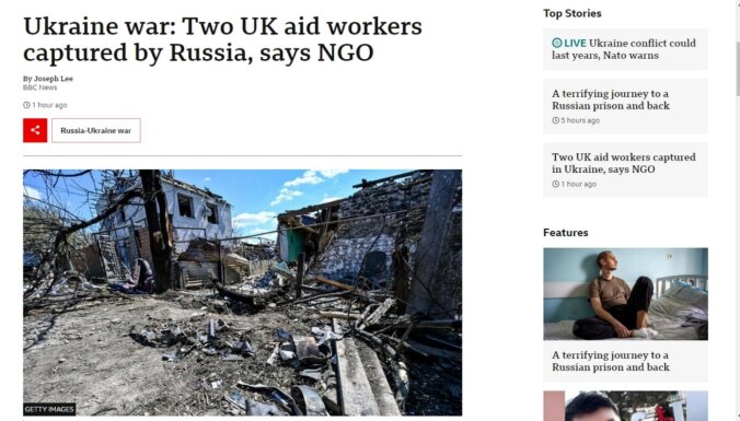 Би-би-си: российские военные взяли в плен двух британцев, оказывавших гуманитарную помощь в Украине
