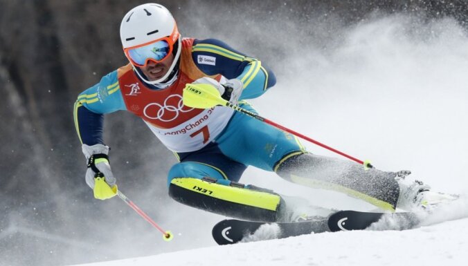Zviedrs Mīrers negaidīti triumfē slaloma sacensībās; Zvejnieks izstājas otrajā olimpiādē pēc kārtas