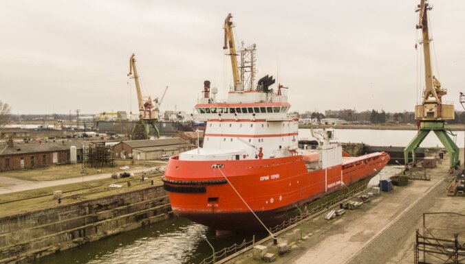 Krievijas kuģis 'Yury Topchev' atstājis Liepājas ostu