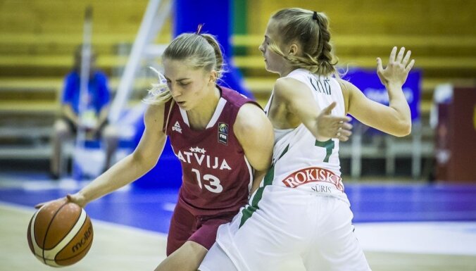 Latvijas U-20 basketbolistes EČ pusfinālā par devīto vietu pārspēj Lietuvas izlasi