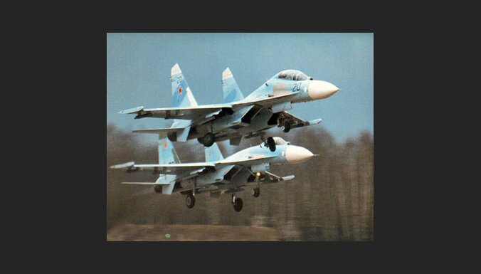 Lietuvā nogāzies Krievijas iznīcinātājs 'Su-27' (papildināts)