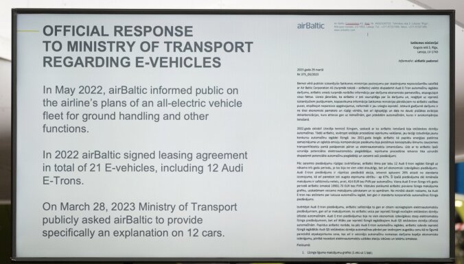 'airBaltic': 'Audi E-tron' was bought in a promotion, the most economically advantageous option was chosen