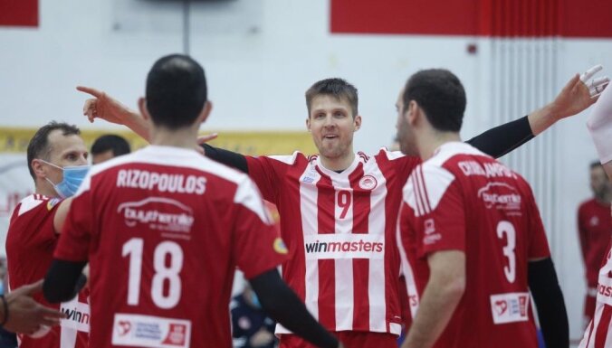 Volejbolisti ārzemēs: rezultatīvais Egleskalns tuvina 'Olympiacos' čempionu titulam