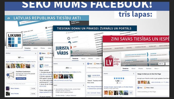Jaunākās Latvijas likumu izmaiņas turpmāk būs atrodamas arī 'Facebook'