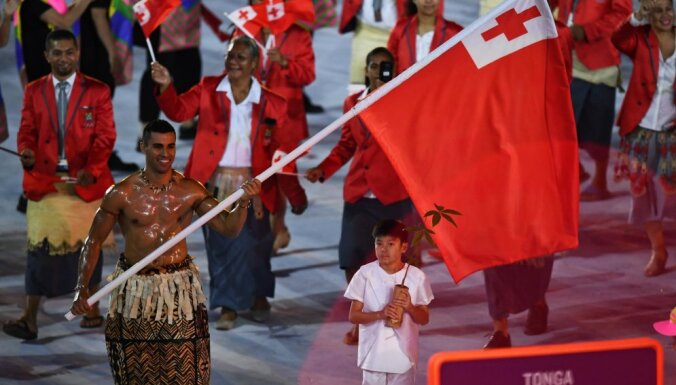 Opening ceremony Rio-2016, Pita Nikolas Taufatofua of Tonga