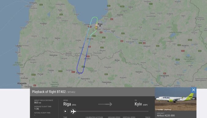 Tehnisku iemeslu dēļ pārcelts 'airBaltic' reisa laiks no Kijevas uz Rīgu