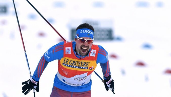 Sergey Ustiugov after winning skiathlon