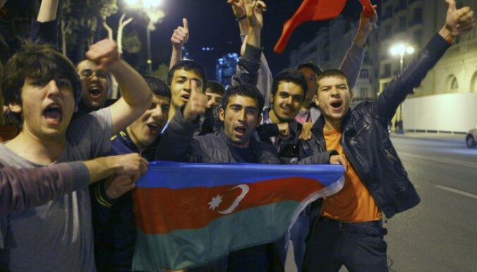 Baku ielās tūkstošiem cilvēku svin Azerbaidžānas uzvaru Eirovīzijas dziesmu konkursā