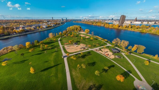 Virtuāli apskati desmit Rīgas parkus no putna lidojuma