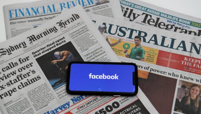 'Facebook' pret Austrāliju: soctīkls bloķē mediju saturu
