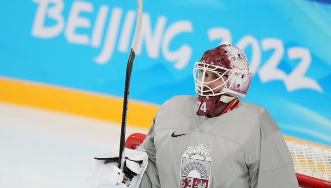 'Pekina 2022': Latvijas hokejisti pārbaudes spēles pamatlaikā zaudē Dānijas izlasei