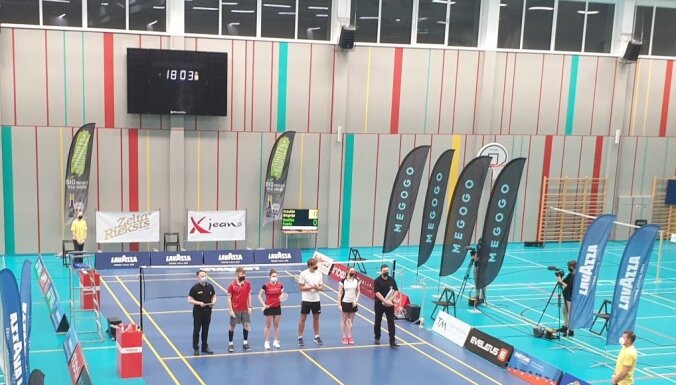 Latvijas čempionātā badmintonā triumfē Krauklis un Kupča