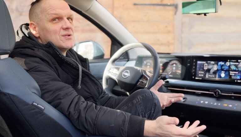 Video: 'Dzelzs Vilks' Juris Kaukulis pirmo reizi izmēģina elektromobili
