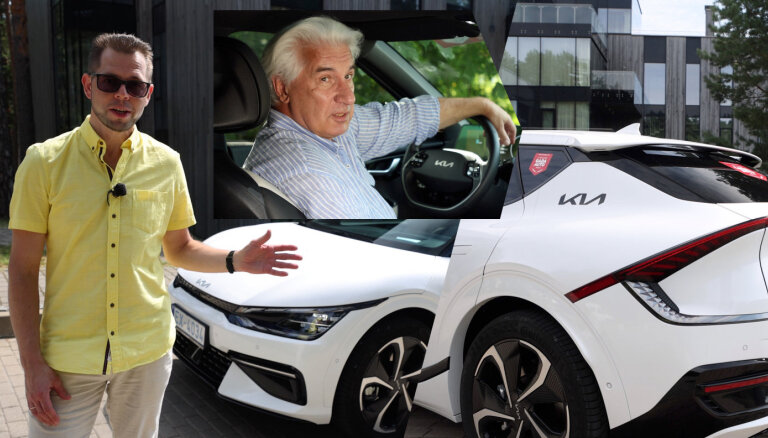 Video: 'Kia EV6' elektromobili izmēģina Māris Briežkalns