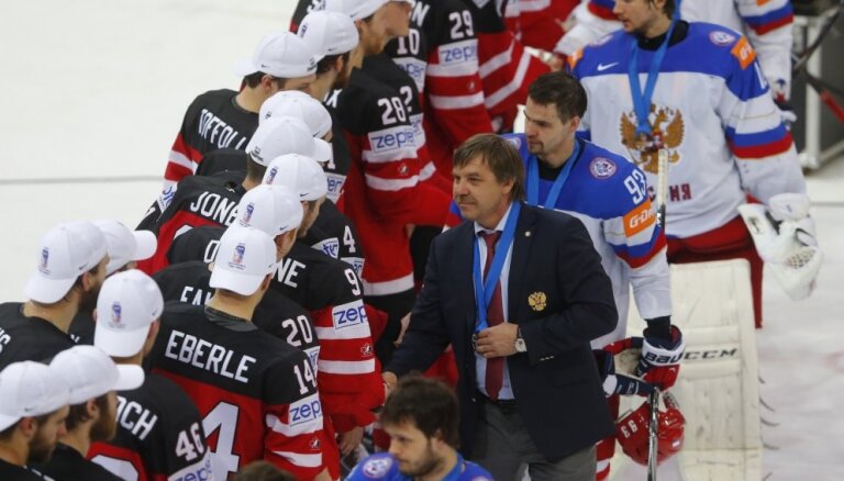 Znaroks saņems sodu par incidentu pēc PČ fināla, apgalvo Krievijas hokeja izlases kurators