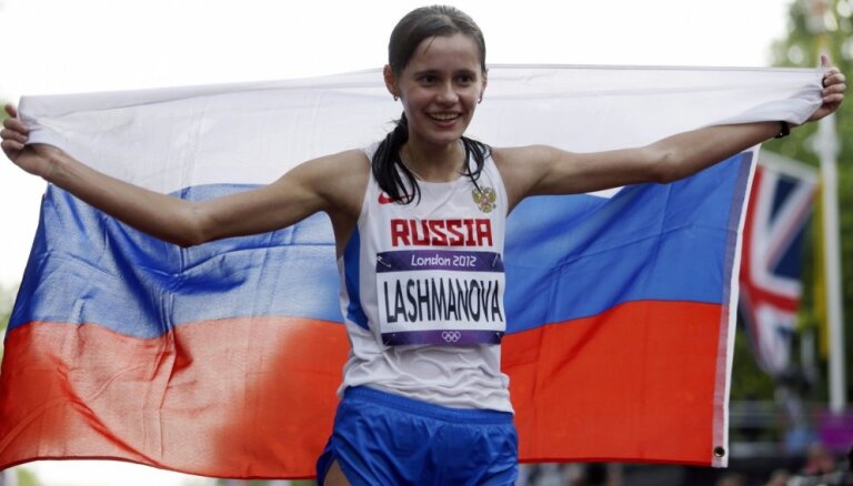 Krievijas soļotāja Lašmanova zaudēs olimpiskās čempiones un pasaules čempiones titulus