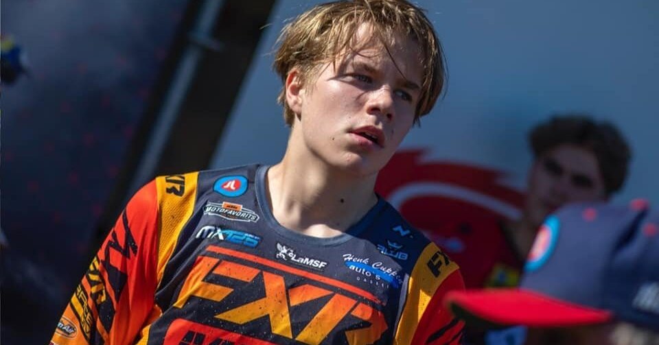 Jānis Mārtiņš Reišulis wins the second race of the EMX125 Swedish stage