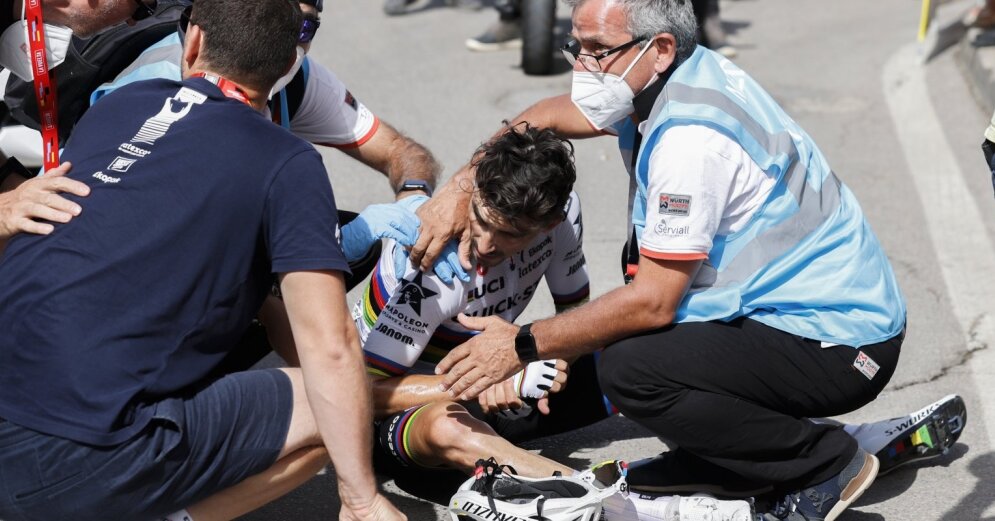 Planet champion Alaphilip suffers a weighty tumble and retires from the ‘Vuelta a Espana’